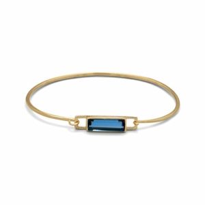 14 Karat Gold Plated Blue Hydro Glass BangleItem #: 23550